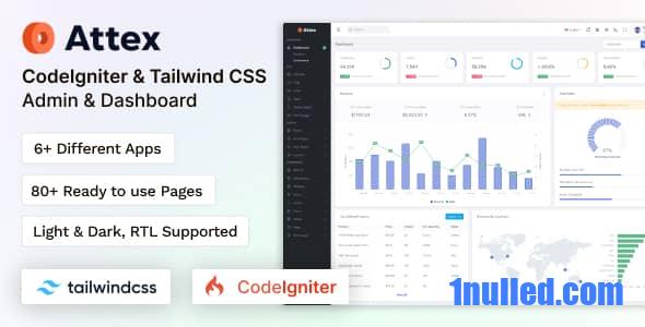 Attex Nulled - CodeIgniter Tailwind CSS Admin & Dashboard Template