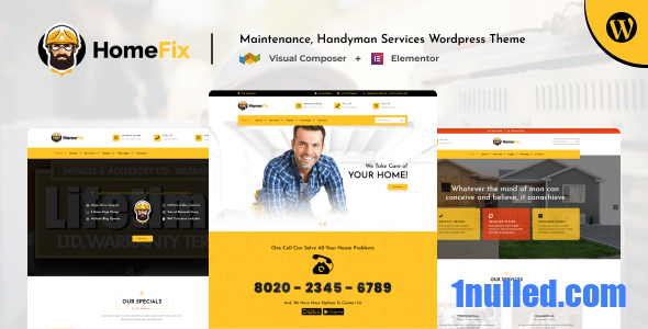 Home Fix v2.9 Nulled - Maintenance, Handyman Services Theme