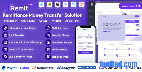 XRemit Pro v2.3.0 Nulled - Remittance Money Transfer Full Solution