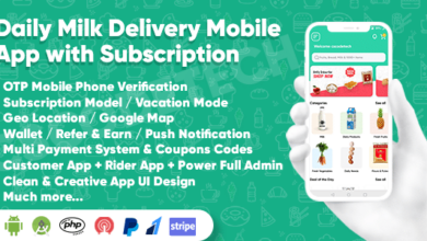 Dairy Products, Grocery, Daily Milk Delivery Mobile App with Subscription v1.4 Free