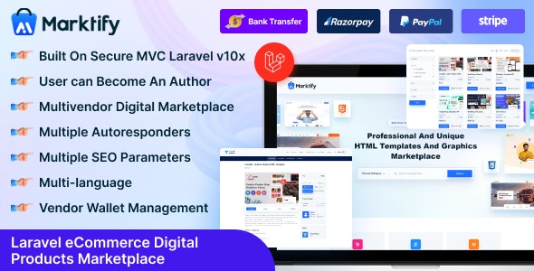 Marktify v3.0 Nulled - Laravel eCommerce Digital Product Multivendor Marketplace