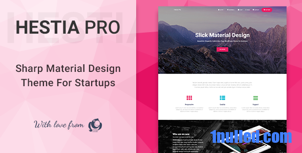 Hestia Pro v3.1.1 Nulled - Sharp Material Design Theme For Startups