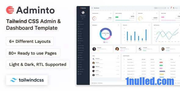 Adminto v1.0 Nulled - Tailwind Admin & Dashboard Template