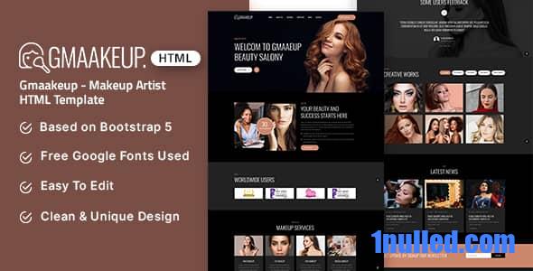 Gmaakeup Nulled - Makeup Artist HTML Template