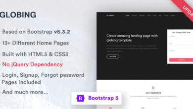 Globing Nulled - Bootstrap 5 Landing Page Template