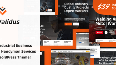 Validus v1.0 Nulled - Industrial Business & Handyman Services WordPress Theme