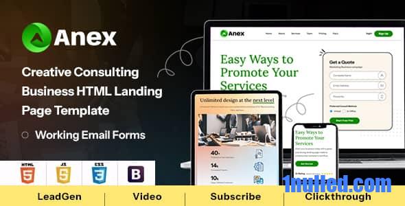 Anex Nulled - Consulting and Business Services HTML Landing Page Template