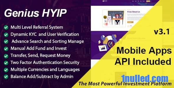 Genius HYIP v3.1 Nulled - All in One Investment Platform