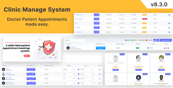 Clinic Management System v8.3.0 Nulled - Doctor Patient Appointment Management System Laravel