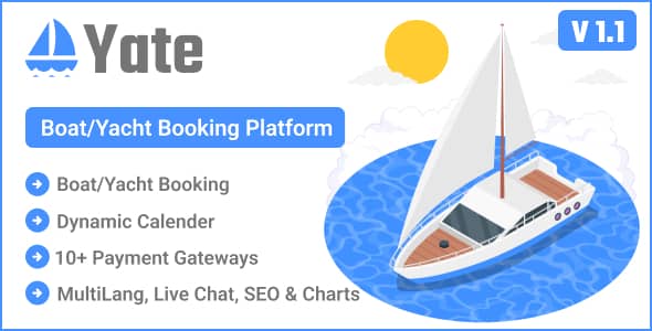 Yate v1.1 Nulled - Boat/Yacht Booking Platform