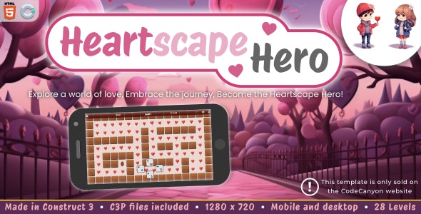 Heartscape Hero v1.0 Nulled - HTML5 Maze game