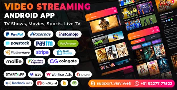Video Streaming Android App (TV Shows, Movies, Sports, Videos Streaming, Live TV) v1.5 Free