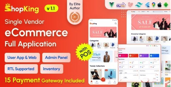ShopKing v1.1 Nulled - eCommerce App with Laravel Website & Admin Panel with POS