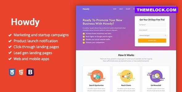 Howdy v1.1.3 Nulled - Multipurpose High-Converting Landing Page WordPress Theme