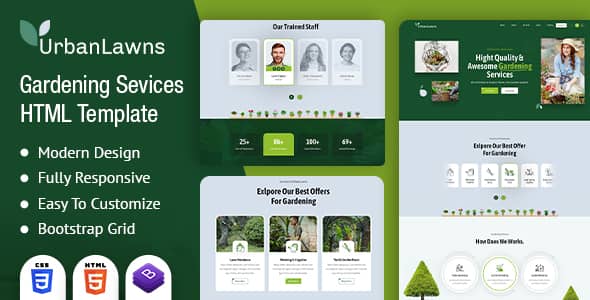 Urban Lawns Nulled - Gardening HTML Template