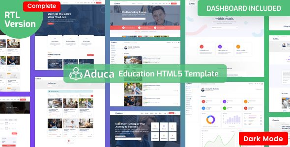 Aduca Nulled - Education HTML Template with Dashboard