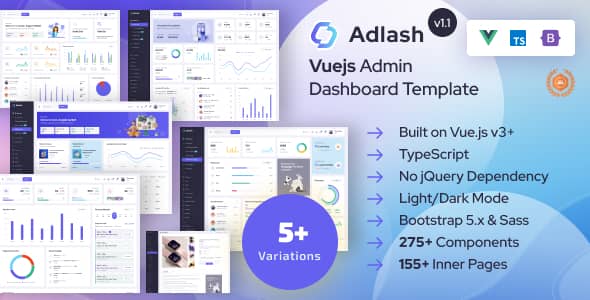 Adlash v1.1 Nulled - Vuejs Admin Dashboard Template
