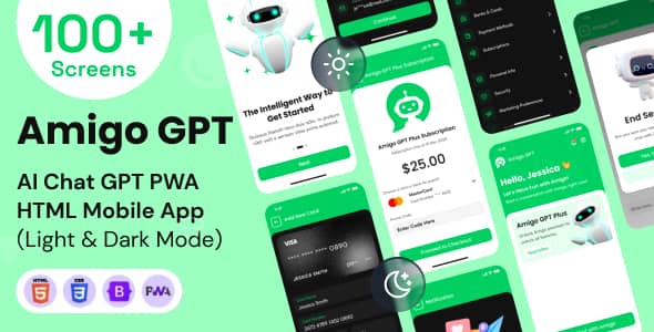 Amigo Chat GPT Nulled - AI Chatbot GPT Mobile App PWA HTML Template