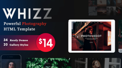 Whizz v1.0.2 Nulled - Photography Template