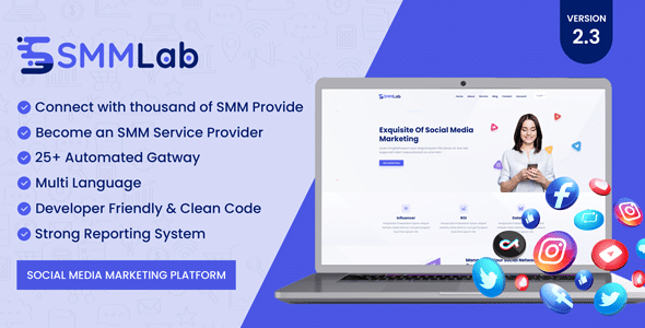 SMMLab v2.3 Nulled - Social Media Marketing SMM Platform
