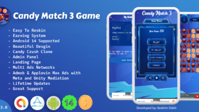 Candy Match 3 Game with Earning System and Admin Panel + Landing Page v1.3.0 Free