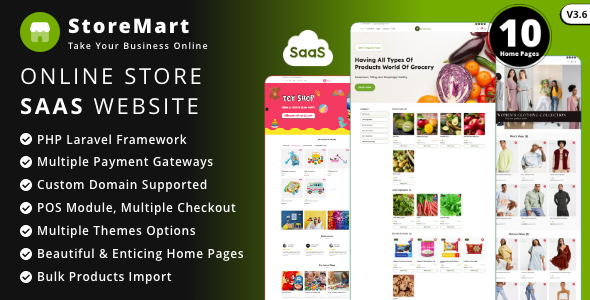 StoreMart SaaS v3.6 Nulled - Online Product Selling Business Website Builder