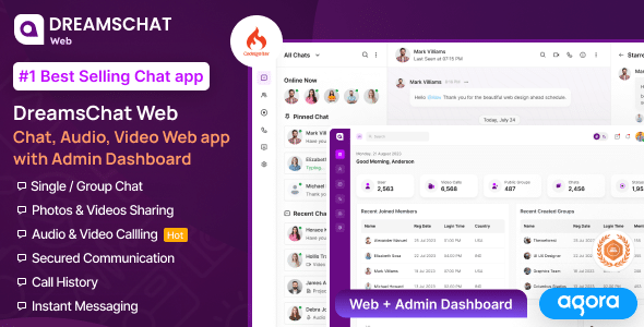 DreamsChat Web Nulled - Chat, Audio, Video Web APP with Admin Dashboard - 4 March 2024