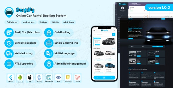 Rentify v1.0.0 Nulled - Online Car Rental Booking System Full Solution