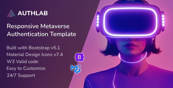 Authlab Nulled - Responsive Metaverse Authentication Bootstrap Template