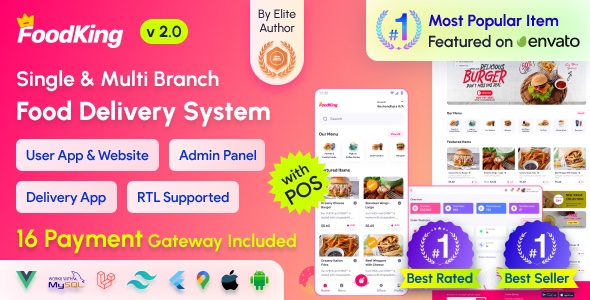FoodKing v2.0 Nulled - Restaurant Food Delivery System with Admin Panel & Delivery Man App - Restaurant POS