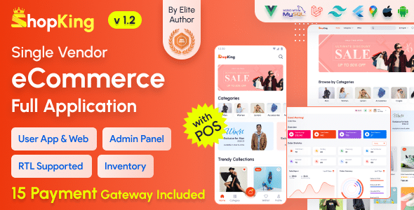 ShopKing v1.2 Nulled - eCommerce App with Laravel Website & Admin Panel with POS - Inventory Management
