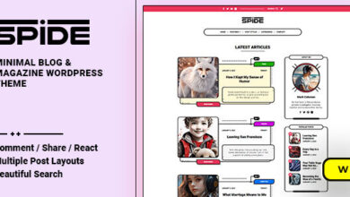 Spide v1.0.4 Nulled - Personal Blog & Magazine WordPress Theme