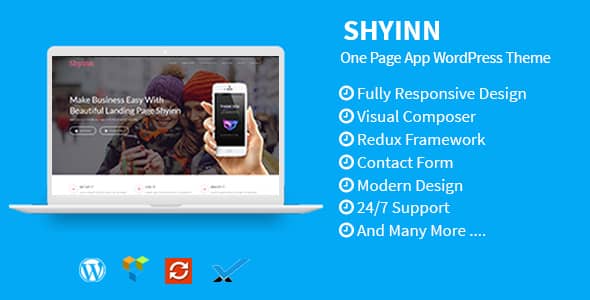 Shyinn v1.4 Nulled - One Page App WordPress Theme