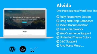 Alvida v1.3 Nulled - One Page Business WordPress Theme