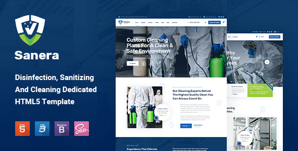 Sanera Nulled - Sanitizing And Cleaning Services Template