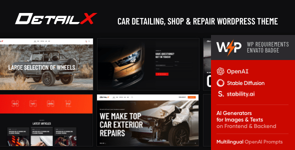 DetailX v1.6.0 Nulled - Car Detailing, Shop & Repair WordPress Theme