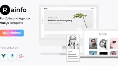 Rainfo Nulled - Vue JS Minimal Agency and Portfolio Template