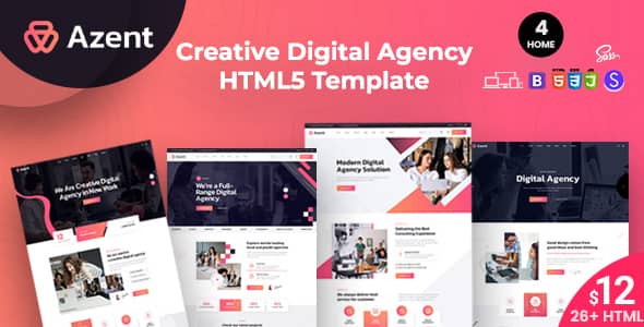 Azent Nulled - Creative Digital Agency HTML Template