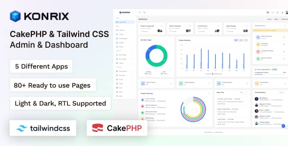 Konrix Nulled - CakePHP Tailwind CSS Admin & Dashboard Template
