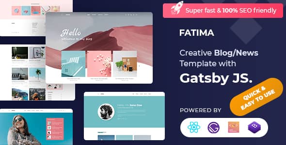 Fatima Nulled - Gatsby Blog Template