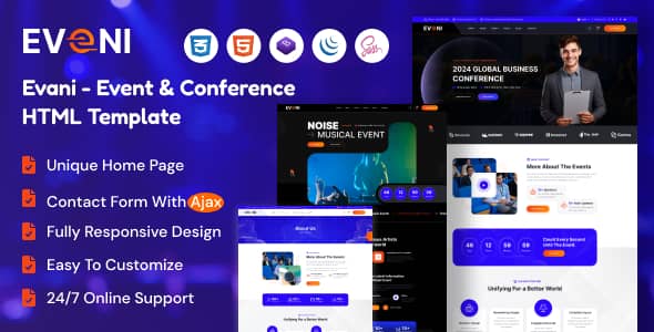 Eveni Nulled - Event & Conference HTML Template