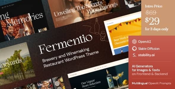 Fermentio v1.0 Nulled - Brewery and Winemaking Restaurant WordPress Theme