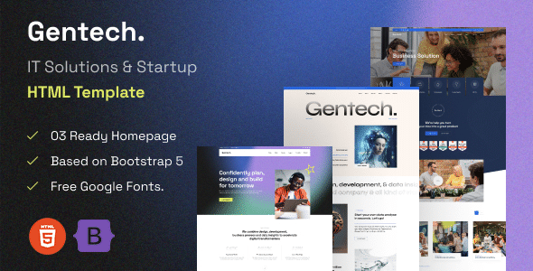 Gentech – IT Solutions & Startup HTML Template
