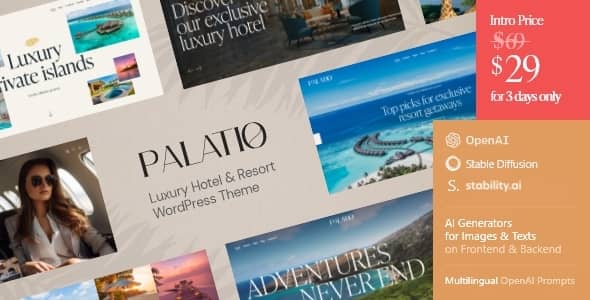 Palatio v1.0 Nulled - Luxury Hotel & Resort WordPress Theme