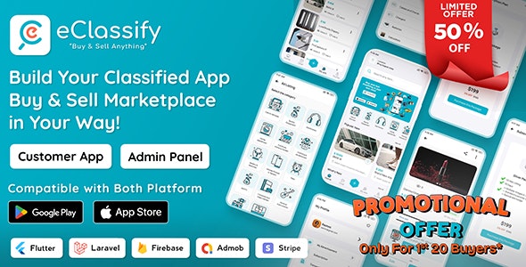 eClassify v1.0 Nulled - Classified Buy and Sell Marketplace Flutter App with Laravel Admin Panel