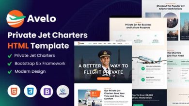 Avelo Nulled - Private Jet Charters HTML Template