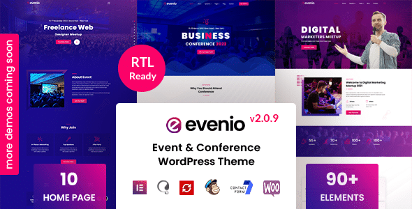 Evenio v2.0.9 Nulled - Event Conference WordPress Theme