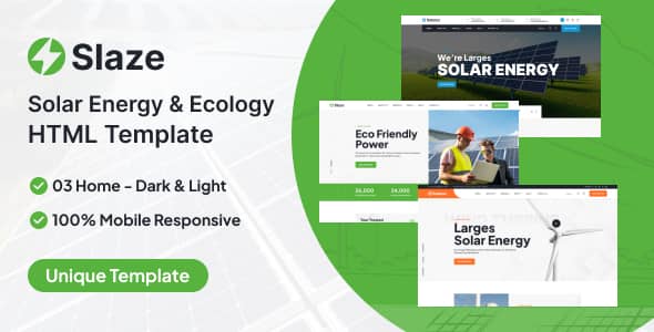 Slaze Nulled - Solar Energy & Ecology HTML Template