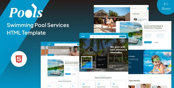 Pools Nulled - Swimming Pool Services HTML Template