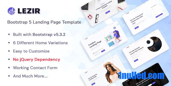 Lezir Nulled - Bootstrap 5 Landing Page Template